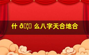 什 🦁 么八字天合地合